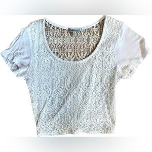 White Lace Crop Top